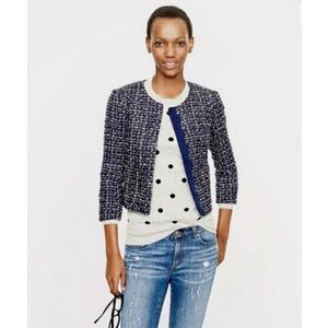 J. Crew Midnight Sparkle Tweed Jacket 0